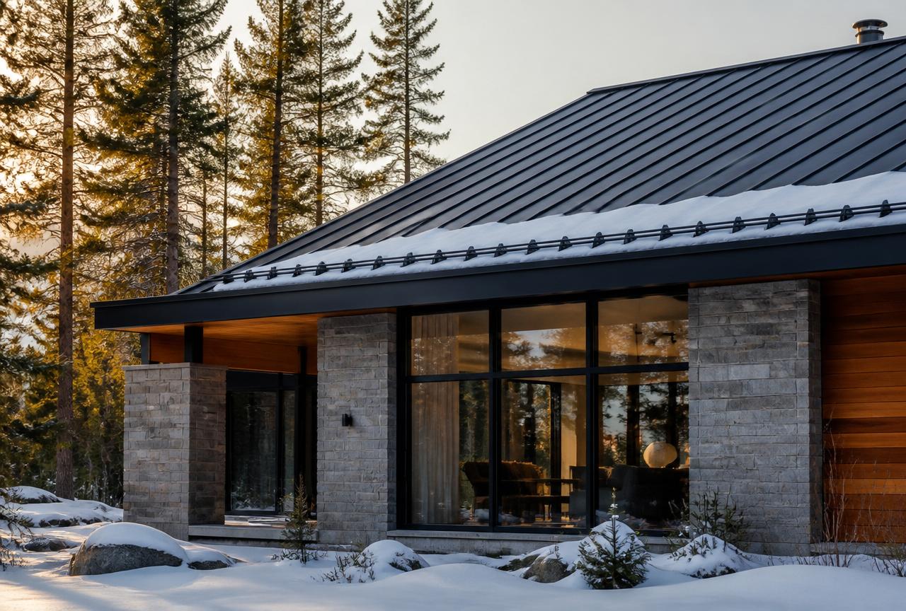 Standing seam metal roof panels manufactured by Standing Seam Canada in Kleinburg, Ontario