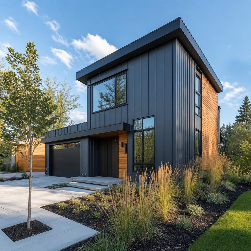 Standing seam metal facade cladding
